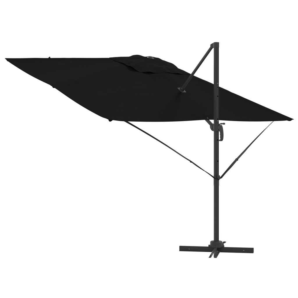 Ombrello a Sbalzo Roma Nero 286x285x265 cm Alluminio
