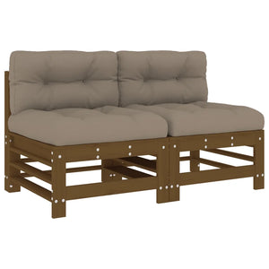 Divani Centrali con Cuscini 2pz Ambra in Legno Massello di Pino 825691