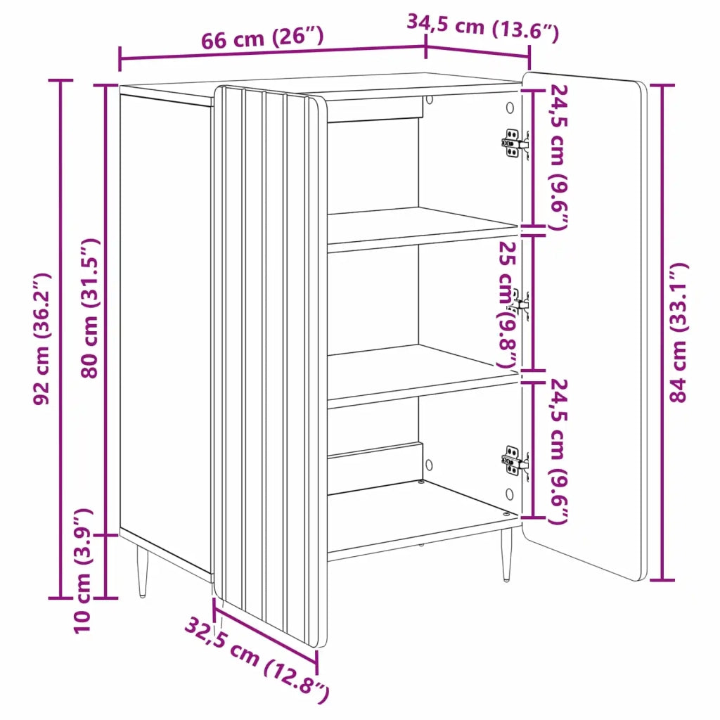 Credenza Legno antico 66 x 34,5 x 92 cm Legno ingegnerizzato