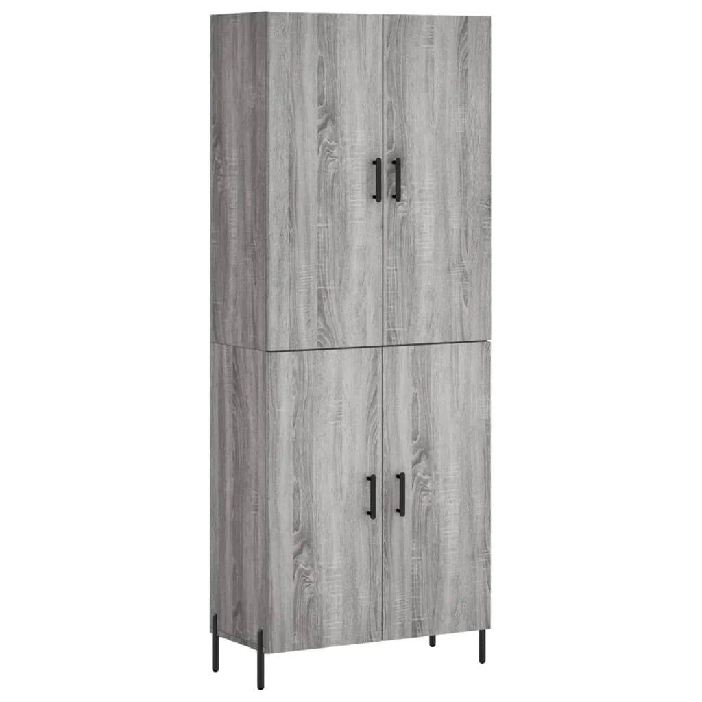 Buffet credenza cassettiera armadio mobile contenitore organizer cucina soggiorno salotto rovere Sonoma alto 69,5 x 34 x 180 cm legno ingegnerizzato grigio 02_0035548