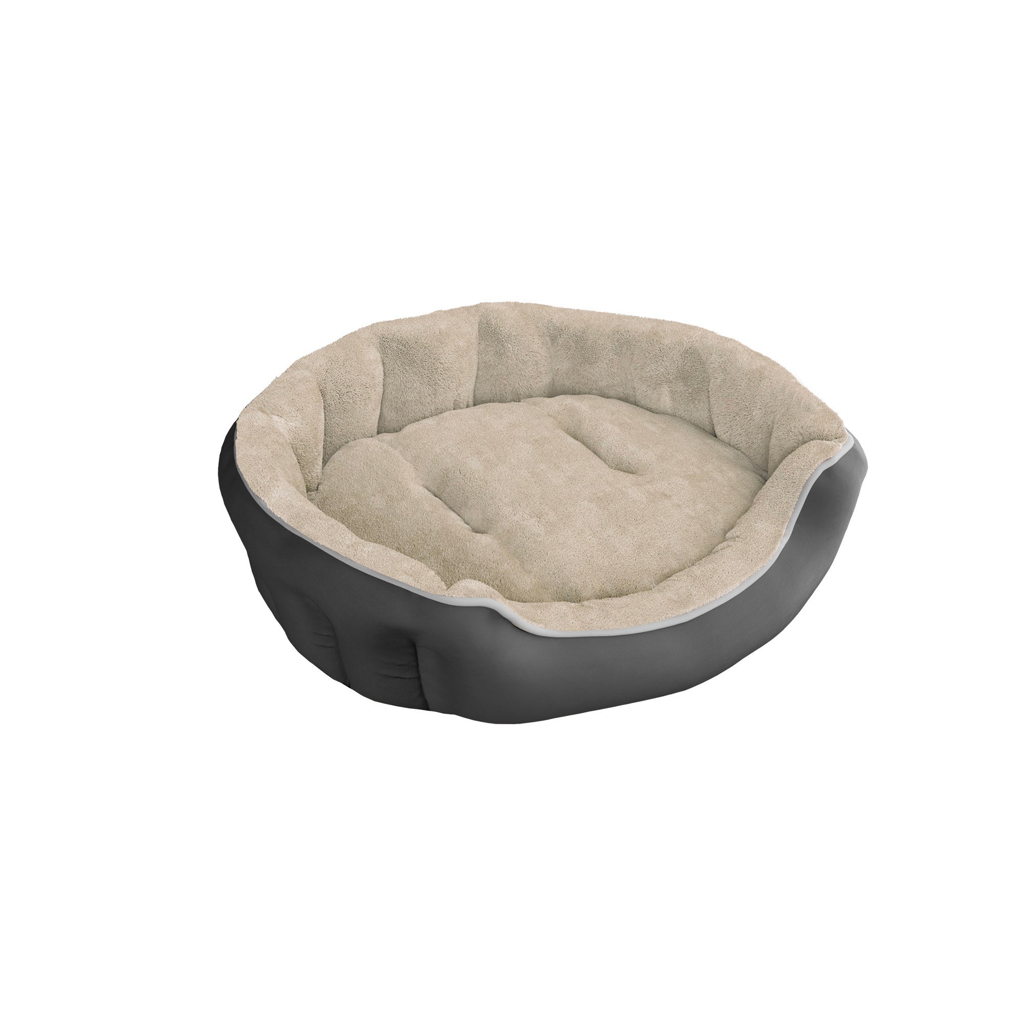 Cuccia Imbottita per Cani e Gatti 48x42x16cm in Poliestere Coccole Panna