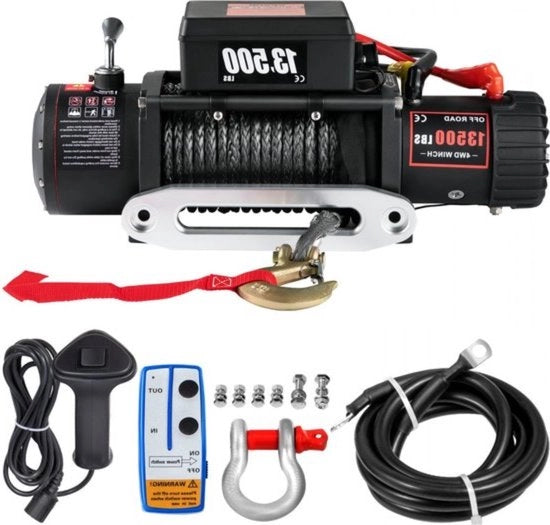 Lier Elettrico - 12V - 13500LB - Corda Sintetica