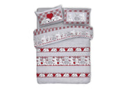 Copripiumino Sacco Piumone Pensieri Delicati Cotone Disegno Peluches - Matrimoniale - Rosso