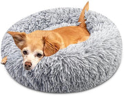Cuscino per Cani Ronde, Cuscino per Gatti morbido, Cuscino per Cani lavabile, Cuscino per Cani a forma di Donut, Cuscino per Cani in Plush, Cuscino per Cani, Cuscino per Gatti, Letto per Puppi per Cani di Medie e Piccole Taglie, 50 cm di diametro, Grigio