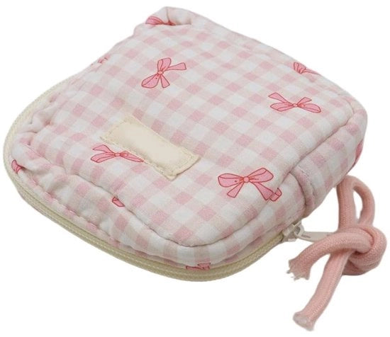 Borsa di Stoccaggio Pieghevole per Frazioni - Tasca per Frazioni Femminili - Dimensioni 11x11x4,5 cm - Adatto per 8-12 Frazioni - Portatile - Tessuto di Lusso con Ricamo - Tasca per Frazioni