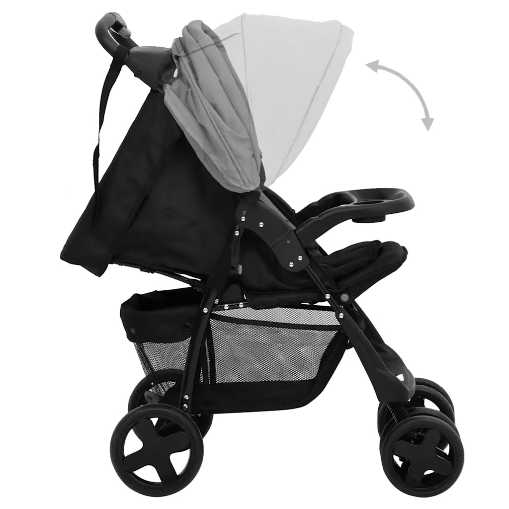 Passeggino 3 in 1 Grigio Chiaro e Nero in Acciaio CFW8851995