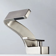 Valvola di scarico, rubinetto per lavabo, valvola mista, rubinetto per lavabo, design moderno creativo (argento)
