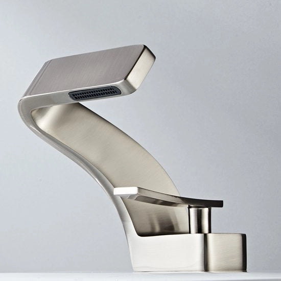Valvola di scarico, rubinetto per lavabo, valvola mista, rubinetto per lavabo, design moderno creativo (argento)