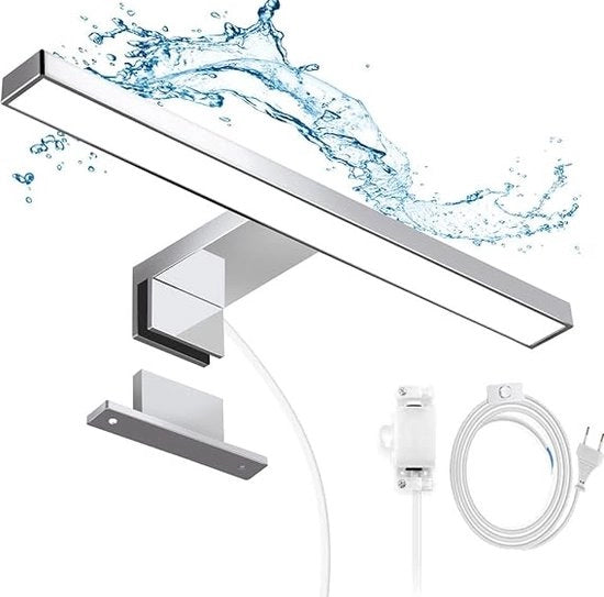 Lampada Bagno - 5W LED Lampada Bagno a Specchio, 300mm, 500lm, IP44, Bianco Neutro 4000K. Due Modalità di Interruzione per Utilizzo Flessibile, Ideale per Specchi Bagno, Armadi e Montaggio a Parete.