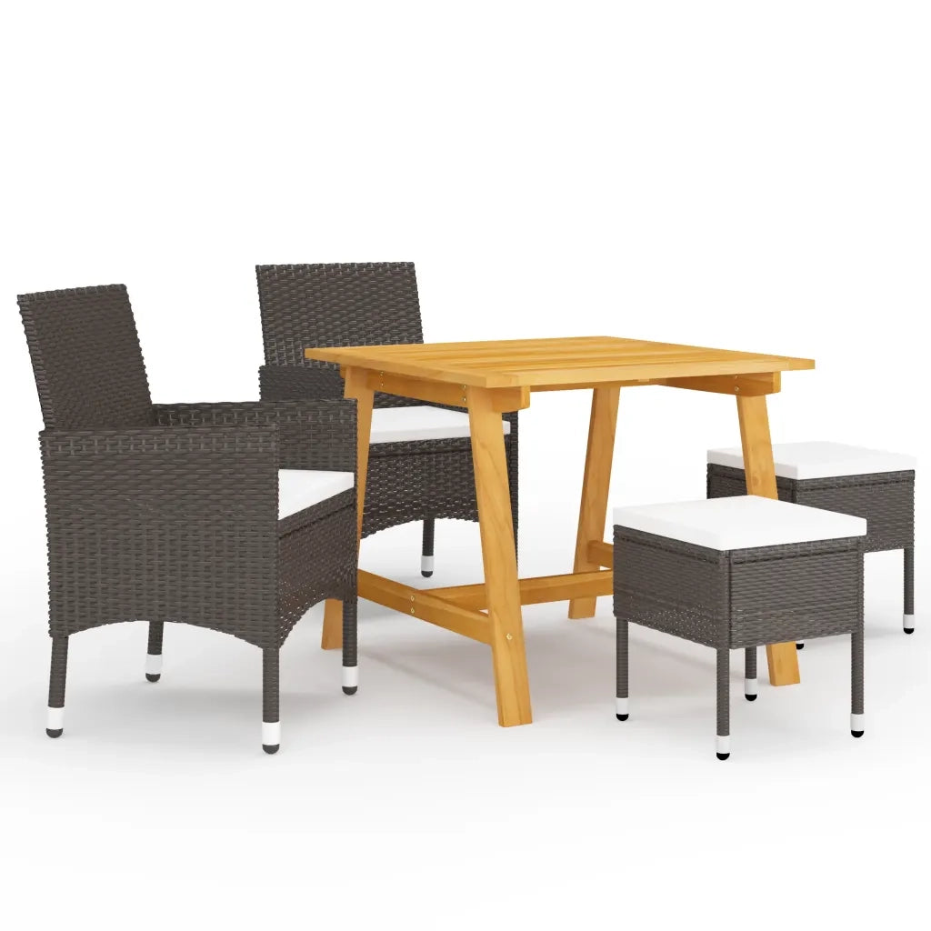 Set Mobili da Pranzo per Giardino 5 pz Marrone cod mxl 69244