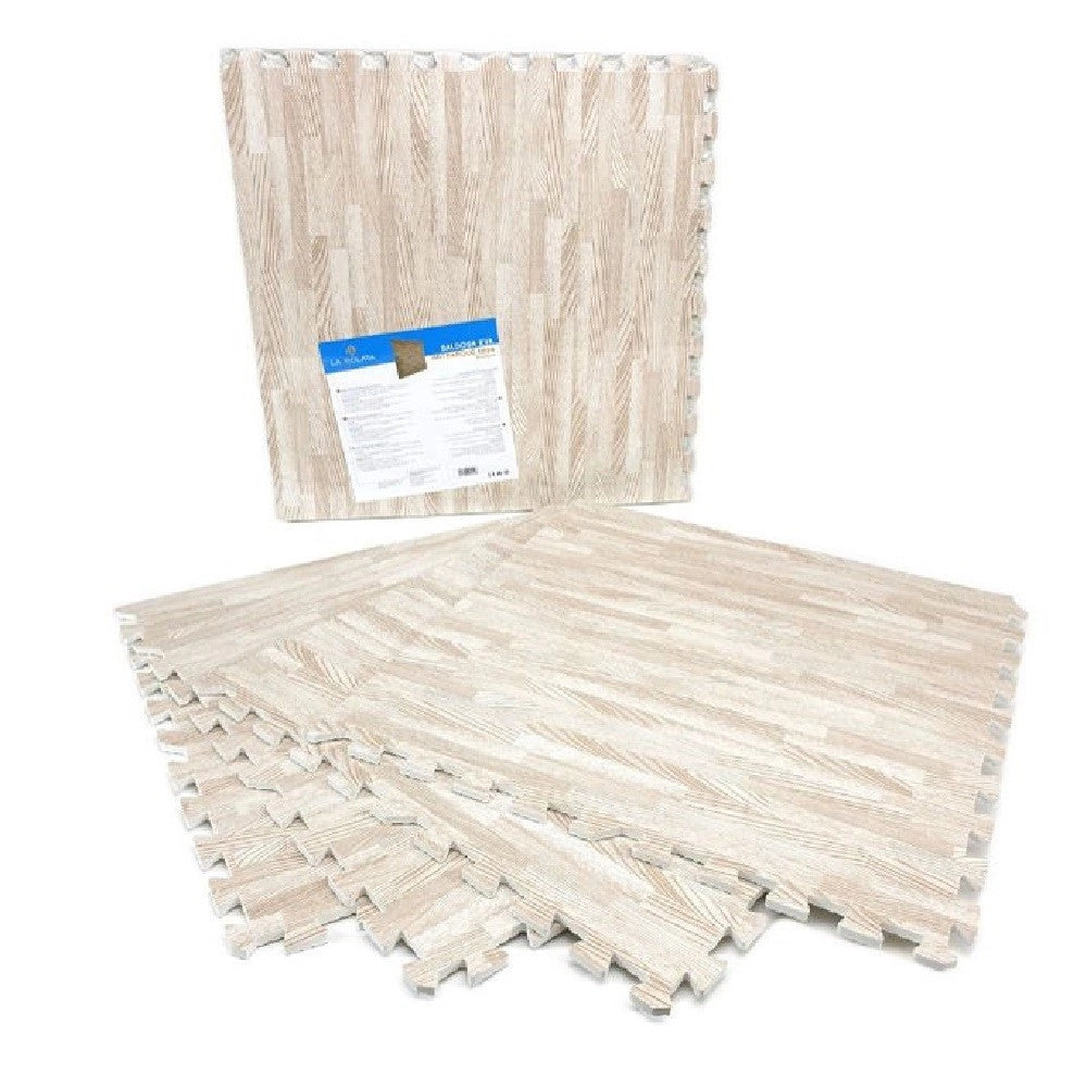 Trade Shop - Set 4 Pz Piastrella Eva Effetto Parquet 60x60cm Tappeto Puzzle Tappetino 194692 -