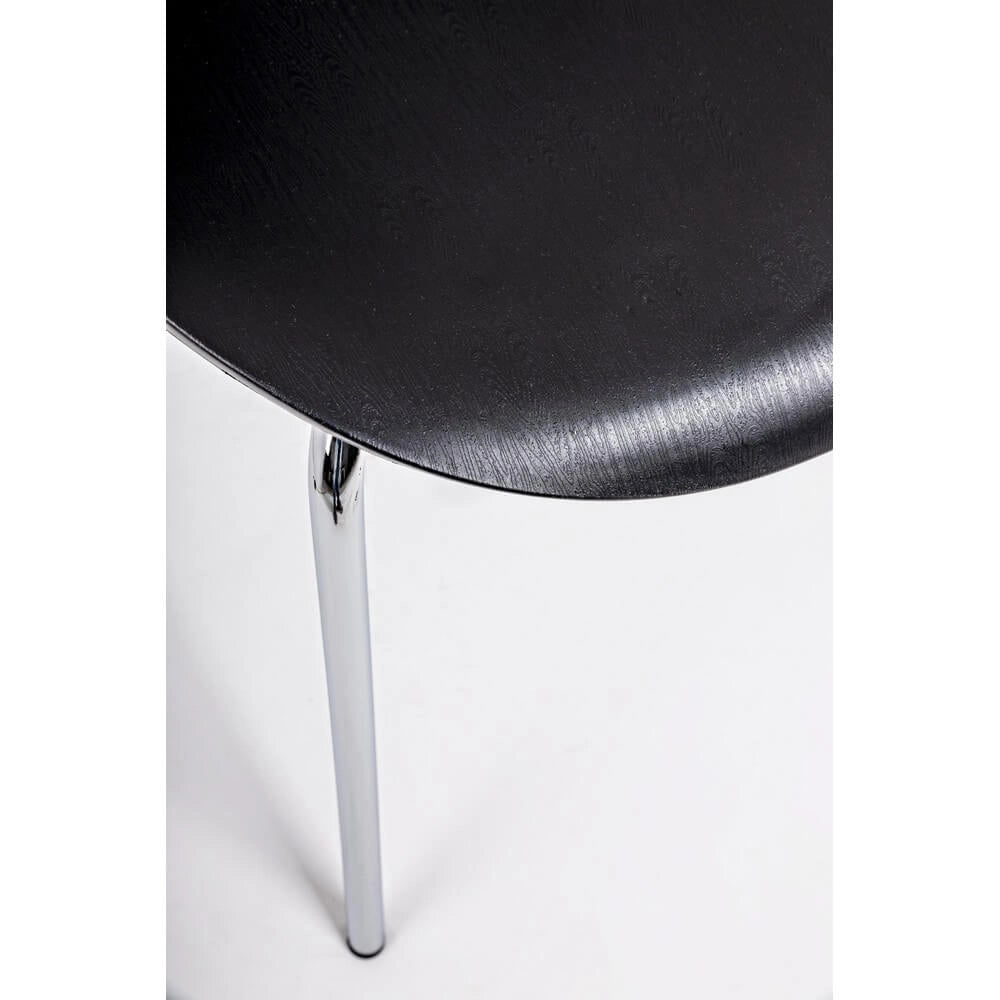 Set di 4 Sedie Impilabili con Seduta in Plastica e Gambe Cromate - LINDSAY