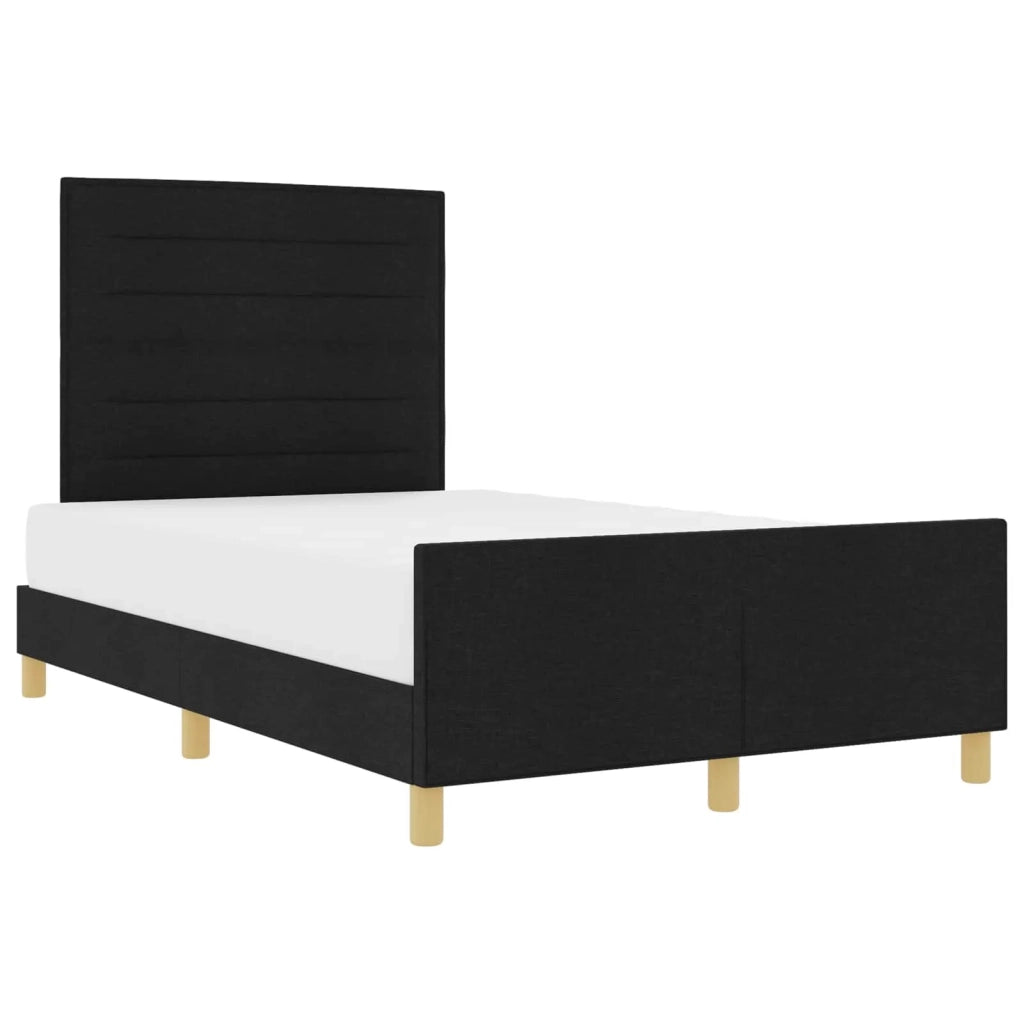 Struttura del letto con testiera-Giroletto Nero 140 x 190 cm Tessuto 448945