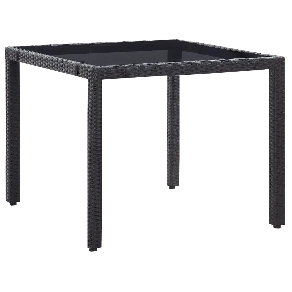 Set da Pranzo da Giardino 5 pz in Polyrattan Nero 45978