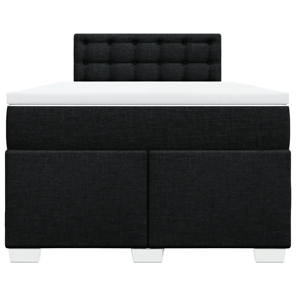 Giroletto a Molle con Materasso Nero 120x190 cm in Tessuto