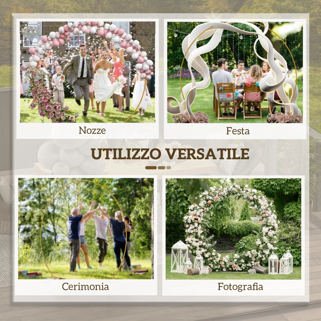 Arco da Giardino Rotondo ¨C zephmum ¨C Oro Acciaio 222x60x224 cm