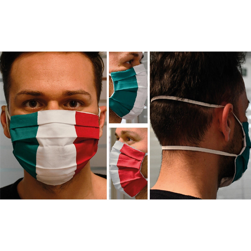MASCHERINA IGIENICA PROTETTIVA RIUTILIZZABILE 'TRI cm. 19 x 8 - imbustata singola- 5 pezzi  - MADE IN ITALY
