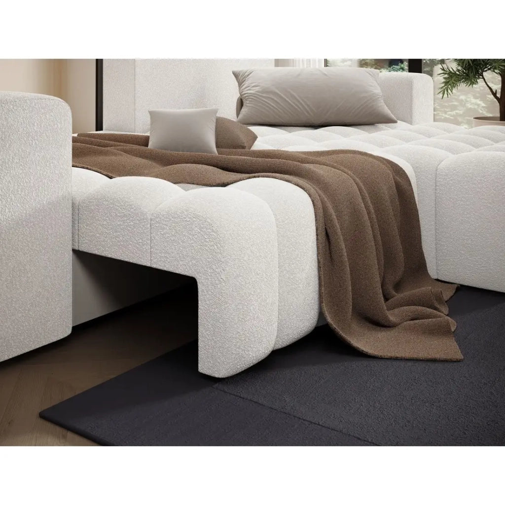 Divano angolare convertibile DORY bianco 250 cm con contenitore angolo destro