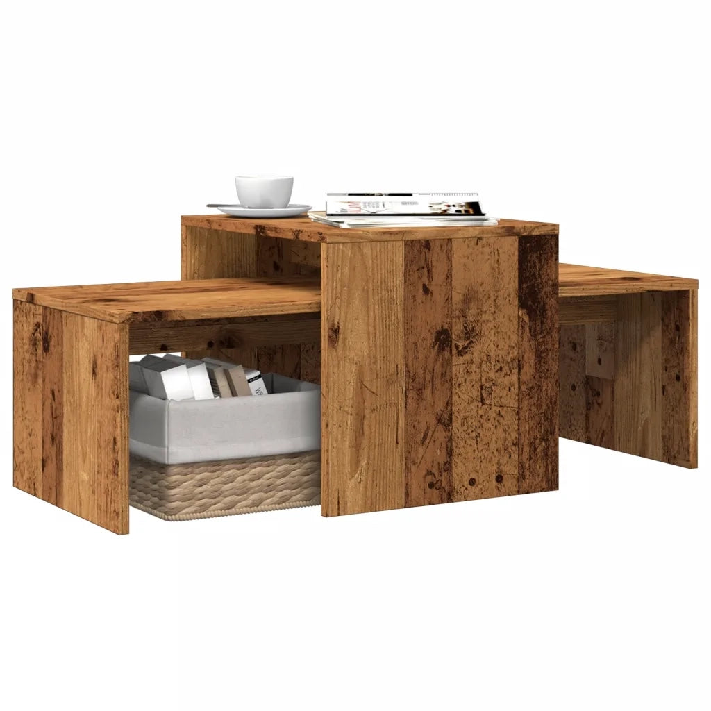 Tavolino da Salotto Legno Vecchio 100x48x40 cm in Truciolato 856054