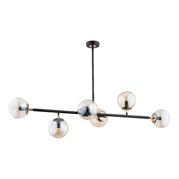 Plafoniera minimalista Sergio 6xE14 nero oro metallo Alfa