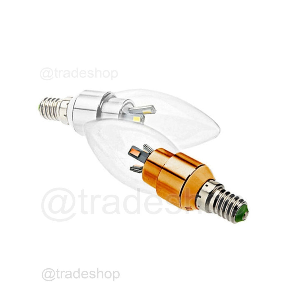 Trade Shop - Lampada Lampadina Led Oliva Smd Vetro Trasparente 3w E14 Bianco Caldo O Freddo -