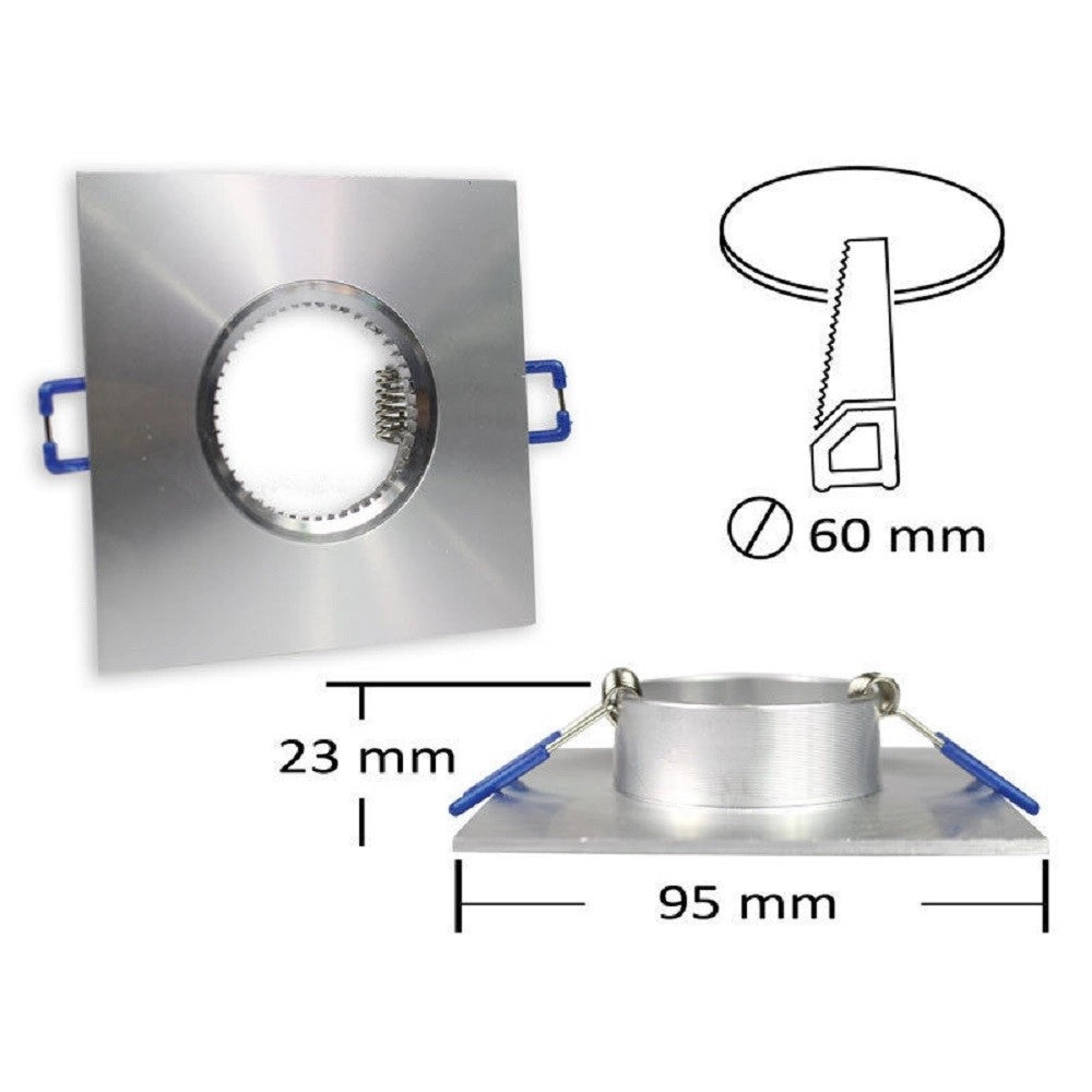 Trade Shop - Porta Faretto Da Incasso Quadrato Supporto Per Luci Faretti Gu10 Portafaretto P9 -