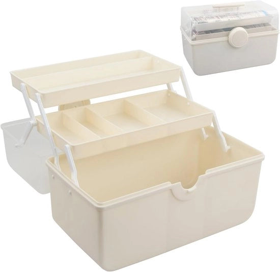 Cassetto Farmaceutico Tridimensionale - Organizzatore di Medicinali Portatile con Funzione di Ripiegamento per Casa e Viaggio