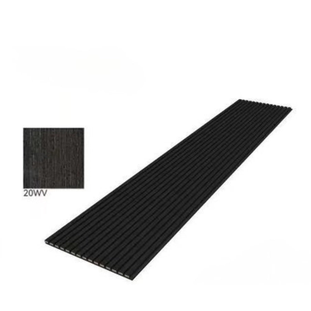 Trade Shop - Pannello Acustico Mdf Nero Opaco 600x2400 Mm Fonoassorbente A Doghe -
