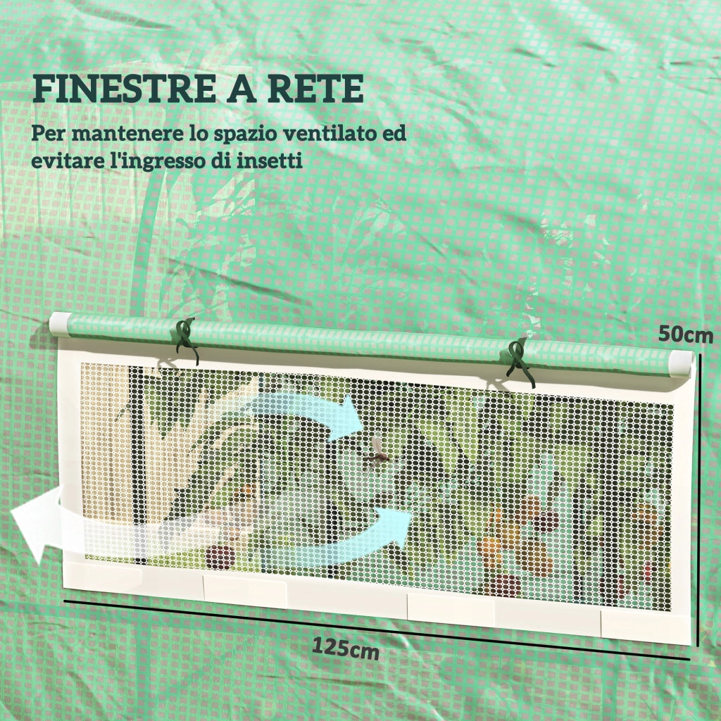 Serra da Giardino Tunnel ¨C zephmum ¨C 3x2x2 m Verde Acciaio PE Anti UV