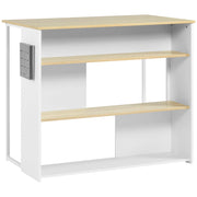 Mobile da cucina 3 ripiani ¨C zephmum ¨C bianco e naturale 105x65x90 cm