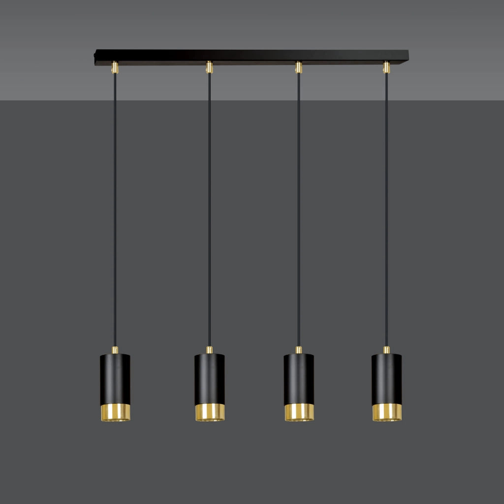Lampadario Emibig Fumiko 4xGU10 nero/oro regolabile