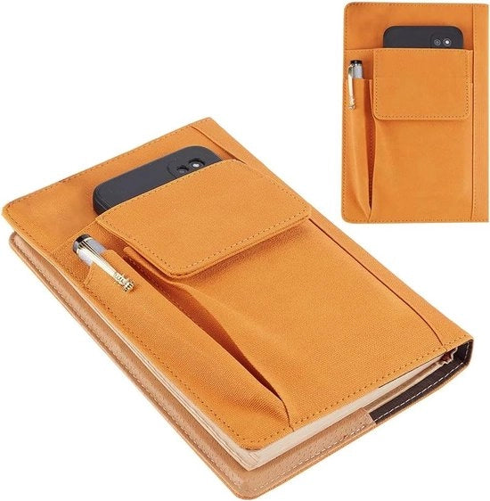 Protezione acquatica per libri con copertina in pelle PU, tasche per penne e adatta per paperback e notebook, ideale come regalo per gli amanti dei libri e i compagni di classe - Dimensioni 6,1 × 8,54 pollici.