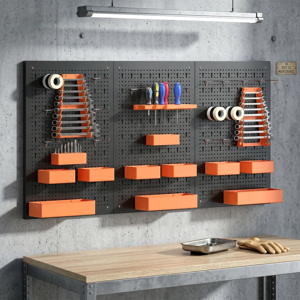 Organizador de Herramientas de Pared ¨C zephmum ¨C 120x60 cm Nero e Arancione