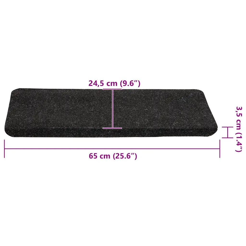 Tappetini Autoadesivi per Scale 30 pz Antracite 65x24,5x3,5 cm
