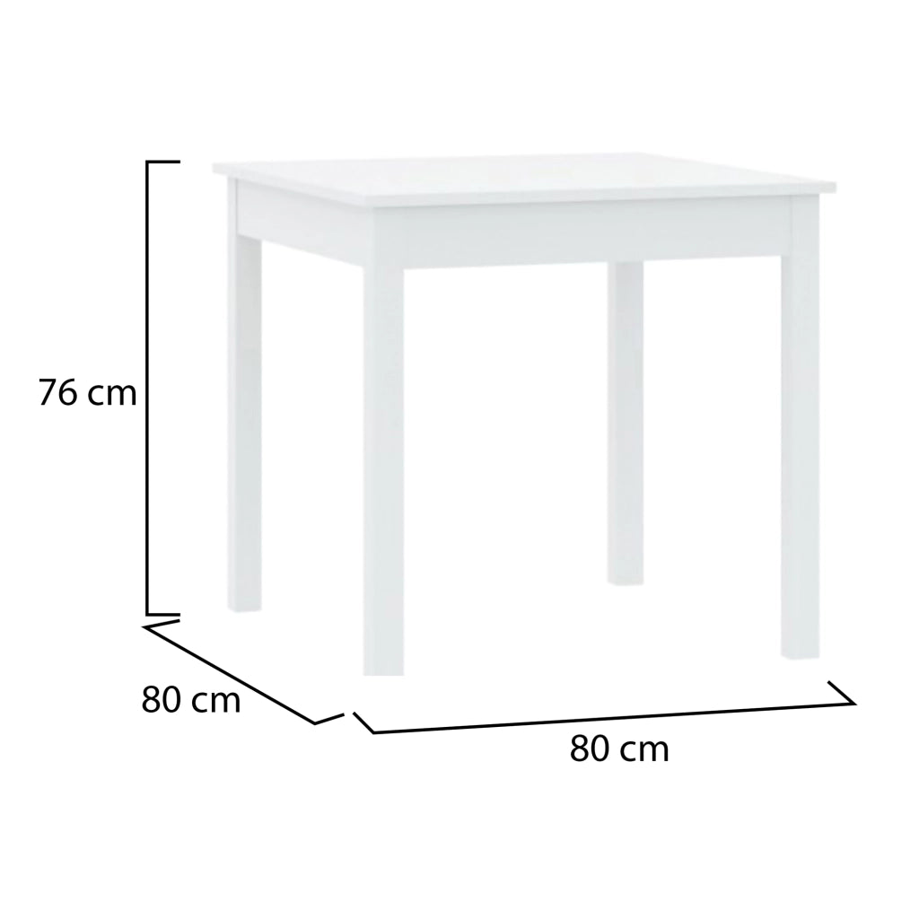 Lofaka, Tavolo Fisso 4 Posti, 80x80x76h cm Bianco