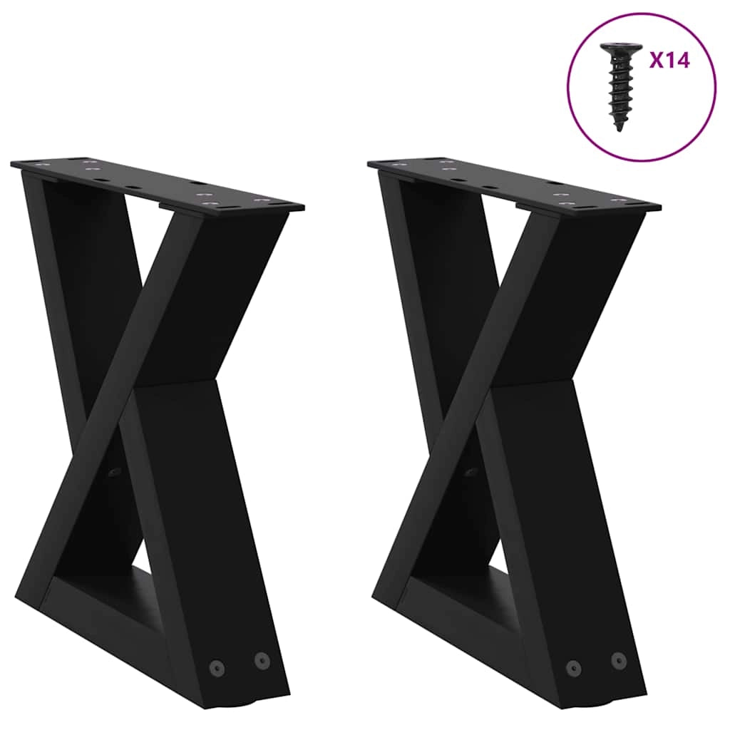 Set di 2 gambe regolabili per tavolino da caffè geometrico 30 x 31 cm in acciaio verniciato a polvere nero 02_0056962