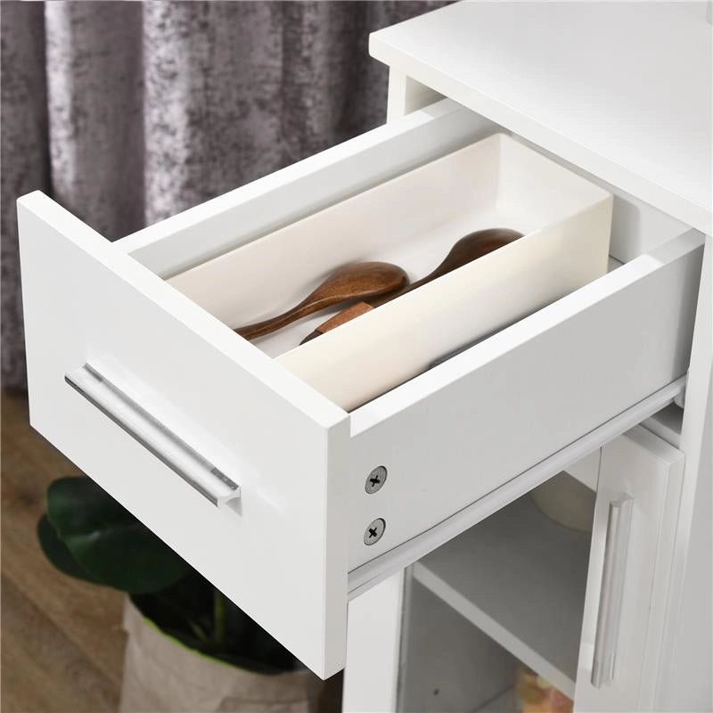 CREDENZA MODERNA CON ARMADIETTI E CASSETTO IN LEGNO 60X40X95CM BIANCO