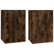 Mobili Porta TV a Parete 2 pz | Armadietto TV | Mobile Porta TV Rovere Fumo 40x34,5x60 cm