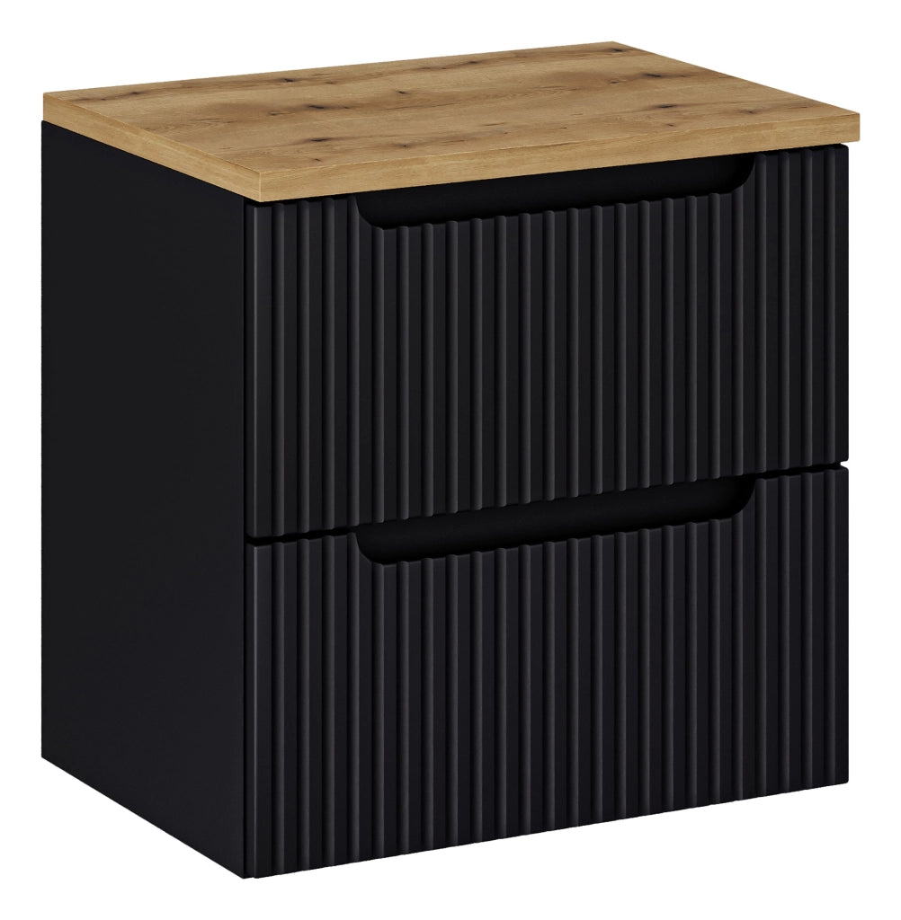 Set mobili bagno 60 cm con piano Nova Black 60 x 1401 x 40 cm