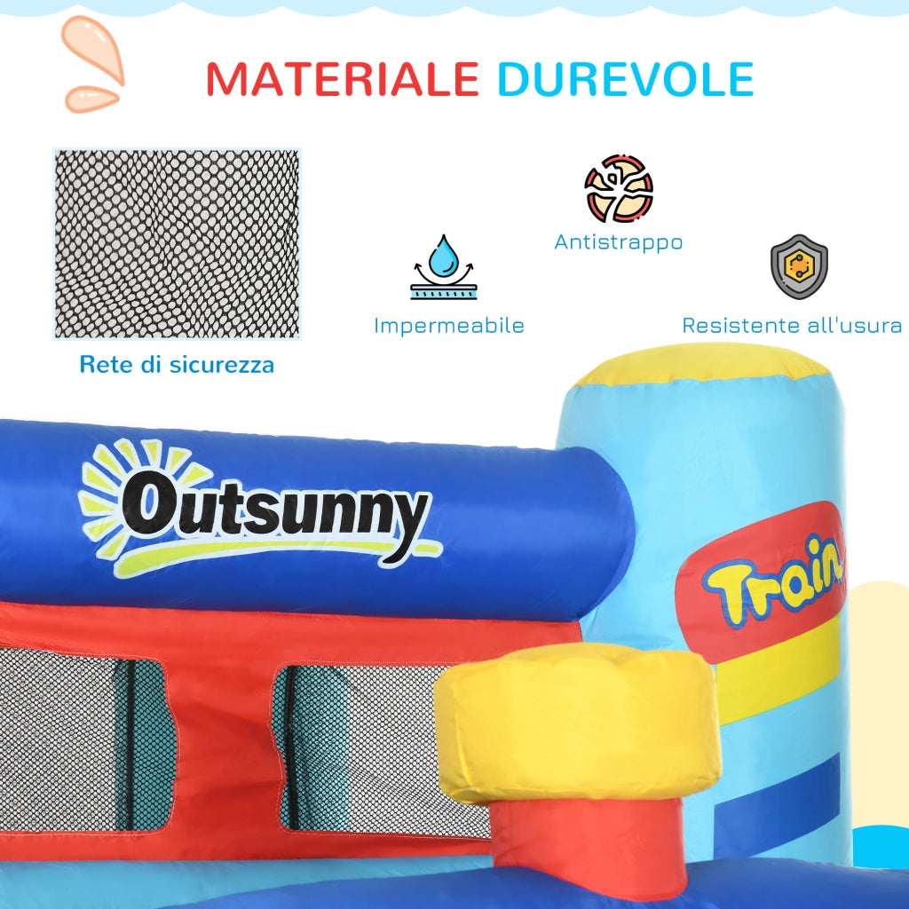 Casetta Gonfiabile per Bambini con Scivolo e Piscina ¨C zephmum ¨C 435x245x200cm