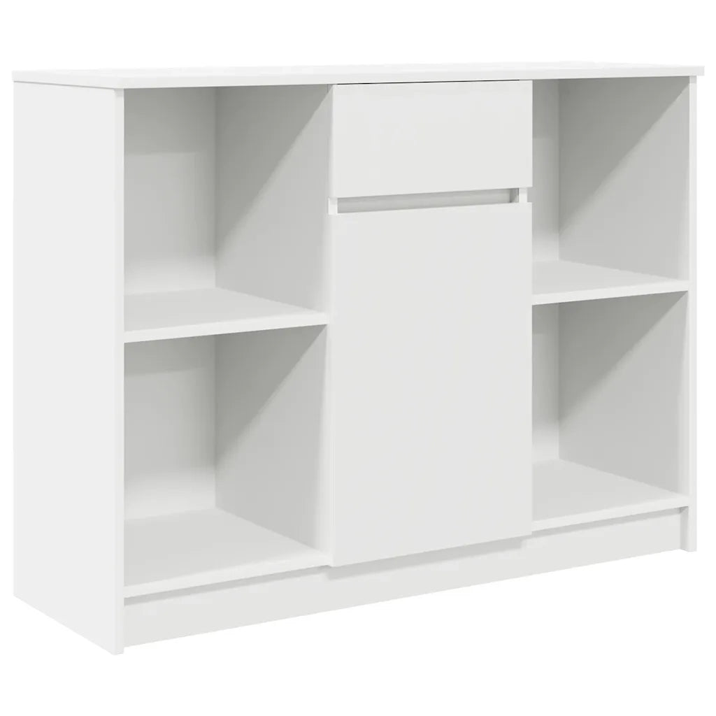 Credenza con Cassetto Bianco 101x35x76 cm in Legno Multistrato 861562