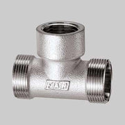 RACCORDO A TEE FEMMINA CON 2 MONOCONI CROMATO FAR  1/2     FAR