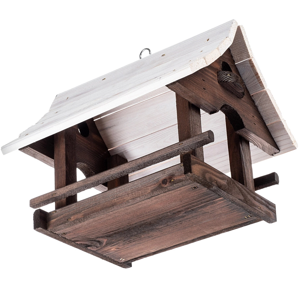 KADAX Grande mangiatoia per uccelli in legno da appendere, decorazione da giardino.