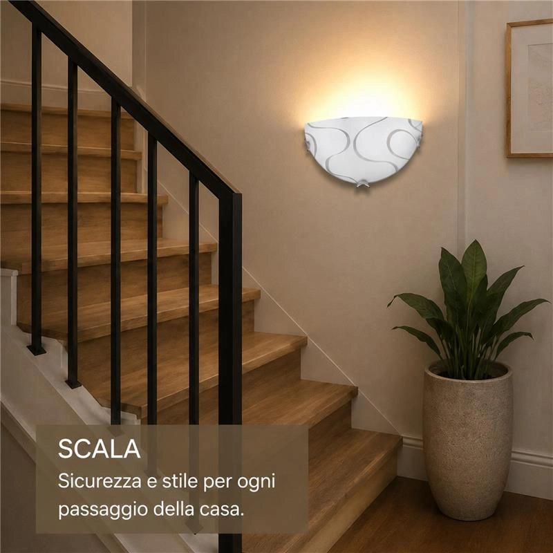 ONDA LAMPADA APPLIQUE 1 LAMPADINA  E27 30 CM ONDINA