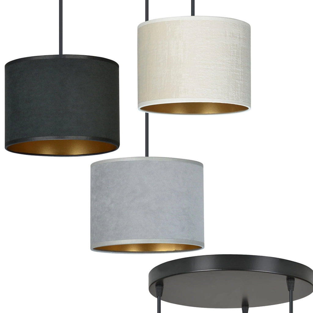 Lampadario Emibig Hilde 3, 3xE27 nero multicolor dimmerabile