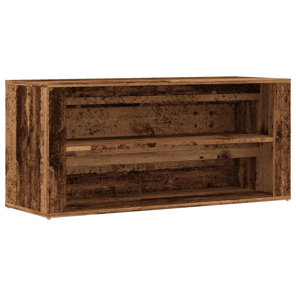 Panca portascarpe/stivali cassettiera scaffale mobiletto portaoggetti per ingresso legno di recupero 100 x 35 x 45 cm legno ingegnerizzato marrone 02_0023011