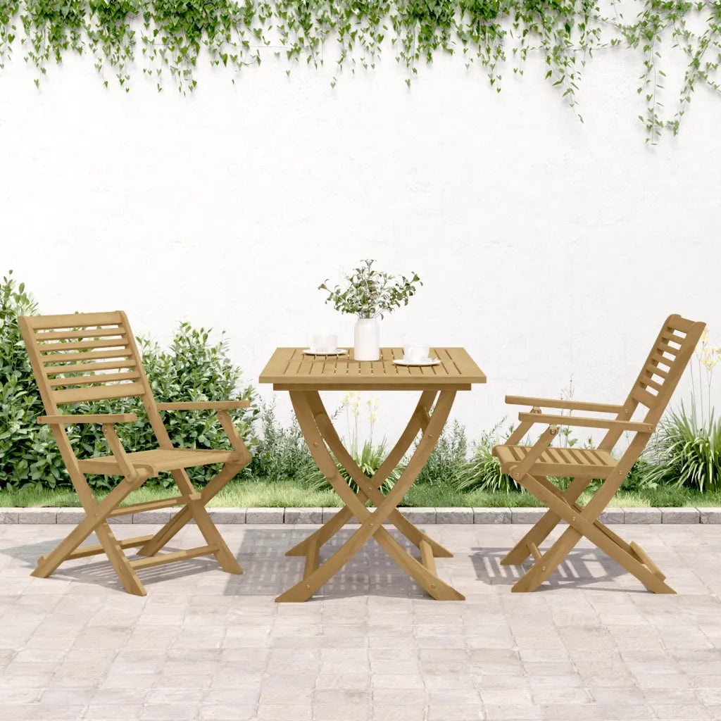Sedie Giardino Pieghevoli 2pz 54,5x61,5x86,5 cm Massello Acacia 365737