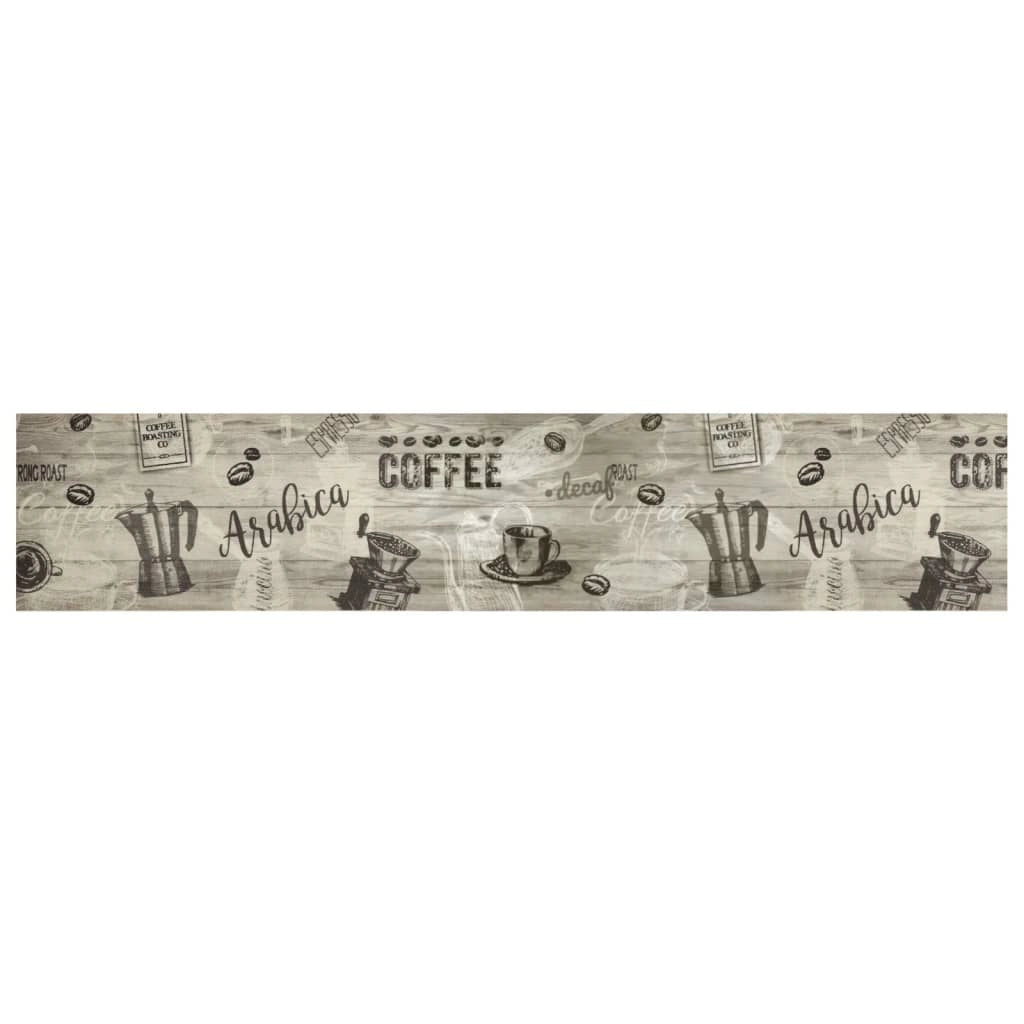 Tappetino da cucina lavabile con elegante motivo stampato 300 x 60 cm antiscivolo atmosfera accogliente velluto grigio 02_0056422
