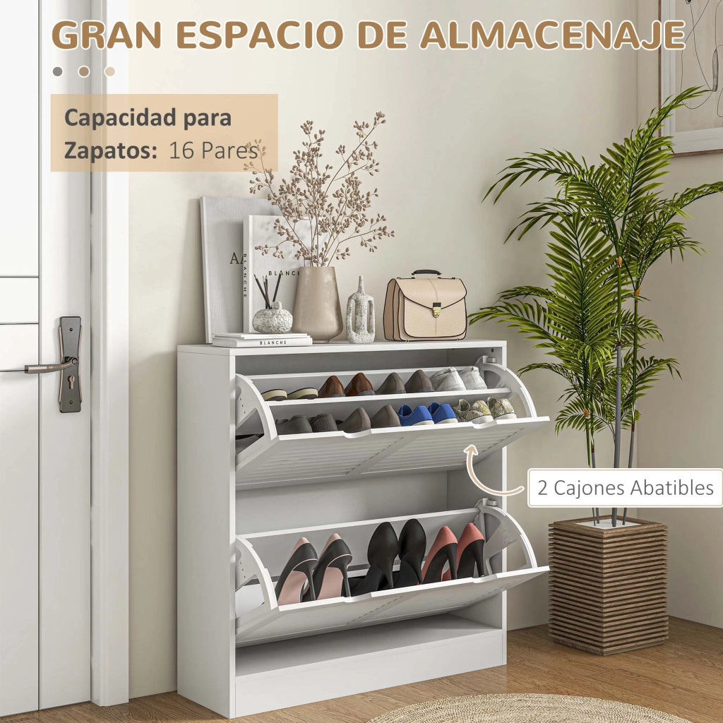 Scarpiera con cassetti e ripiani ¨C zephmum ¨C bianco 81.5x25x83cm