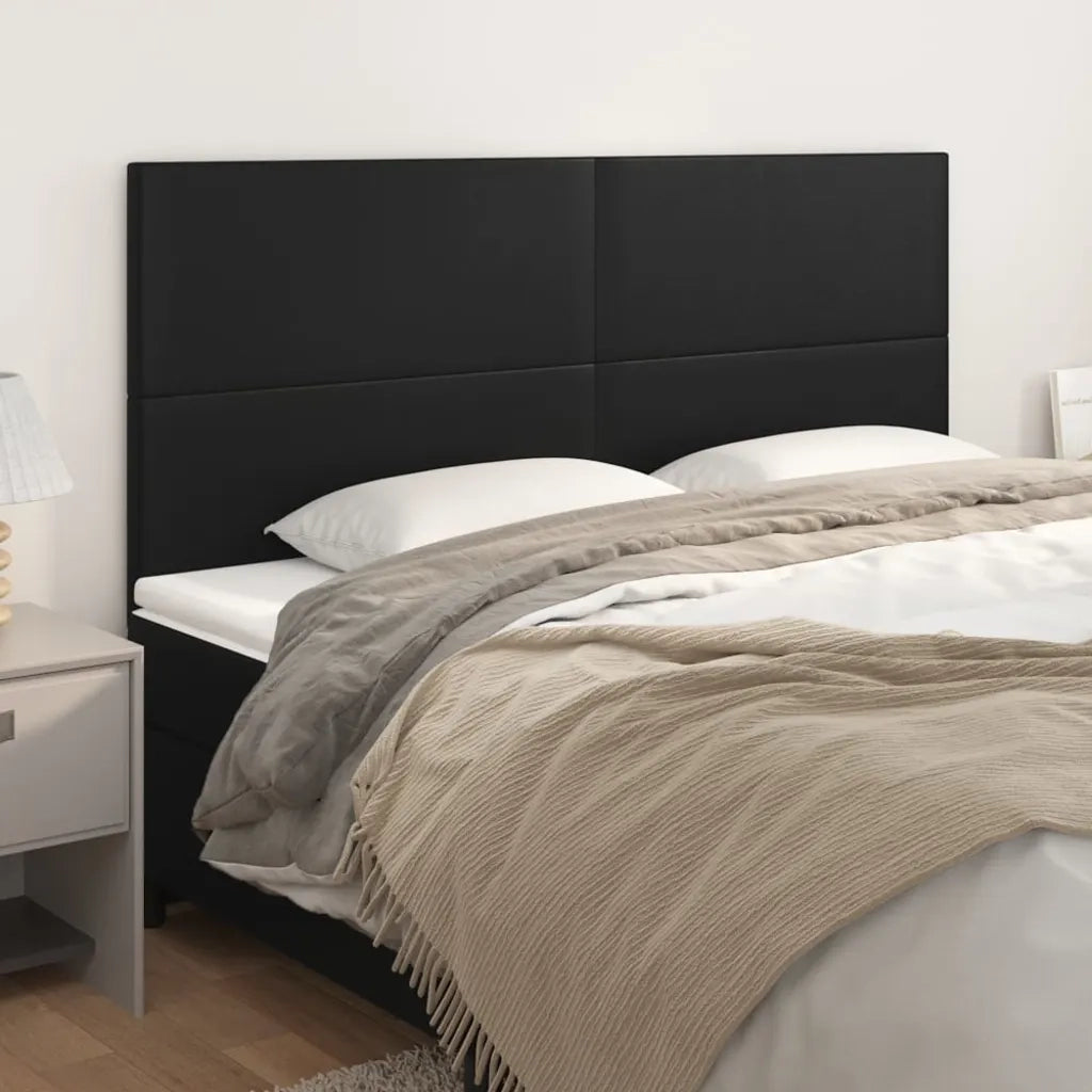 Testiera | Testata Nera 160x5x118/128 cm in Similpelle